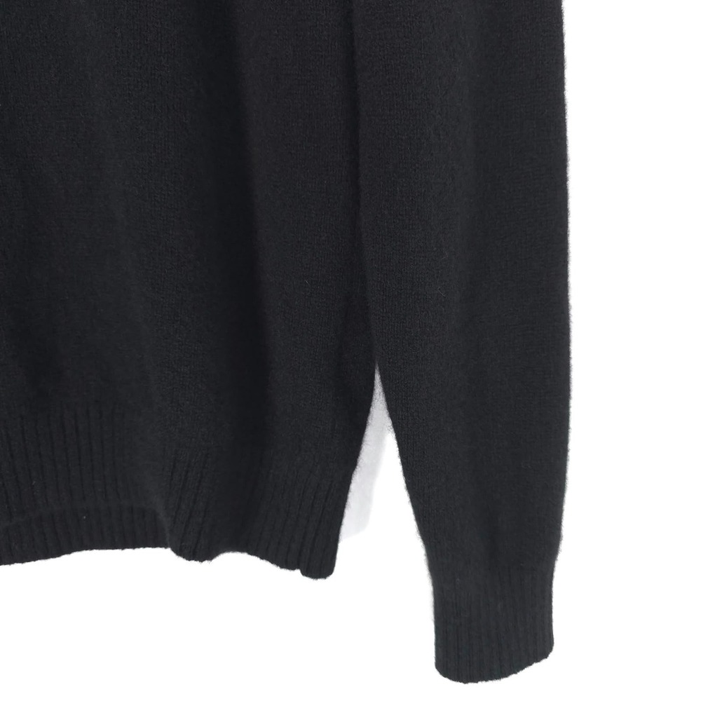 QUINCE Men's Sweater LARGE Black 100% YAK WOOL Pullover Luxury Knit ST1EC01 - Picture 7 of 10